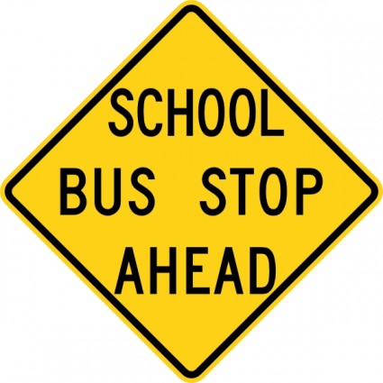 School Bus Stop Ahead Sign clip art Free vector in Open office ...