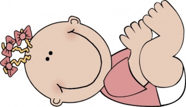 Baby Girl Lying clip art | Download free Vector