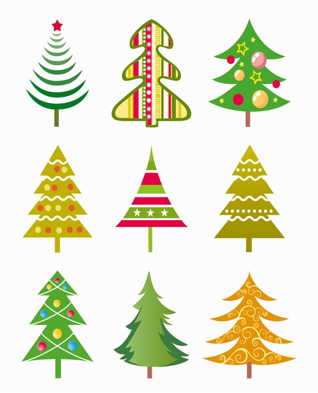 Christmas Tree Vector Illustration Set | Free Vector Graphics ...