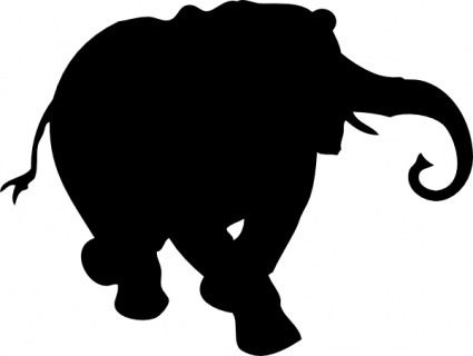 Elephant Silhouette clip art vector, free vector graphics
