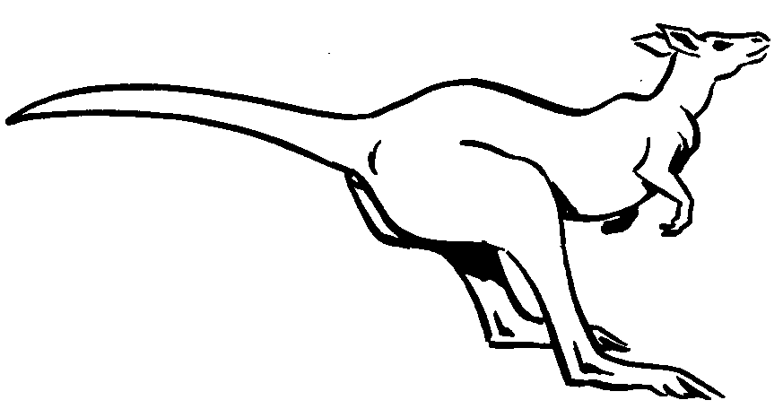 kangaroo clipart black and white - photo #8