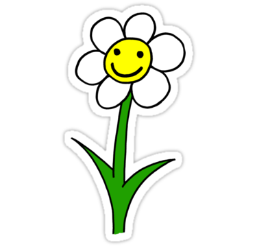 Happy smiling cartoon flower" Stickers by ReadiesCards | Redbubble