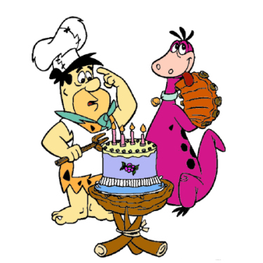 Free Dino & Fred Flintstone Birthday Cartoon Clipart - I-