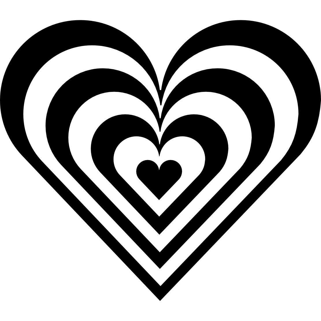 free clipart of hearts in black and white - photo #7