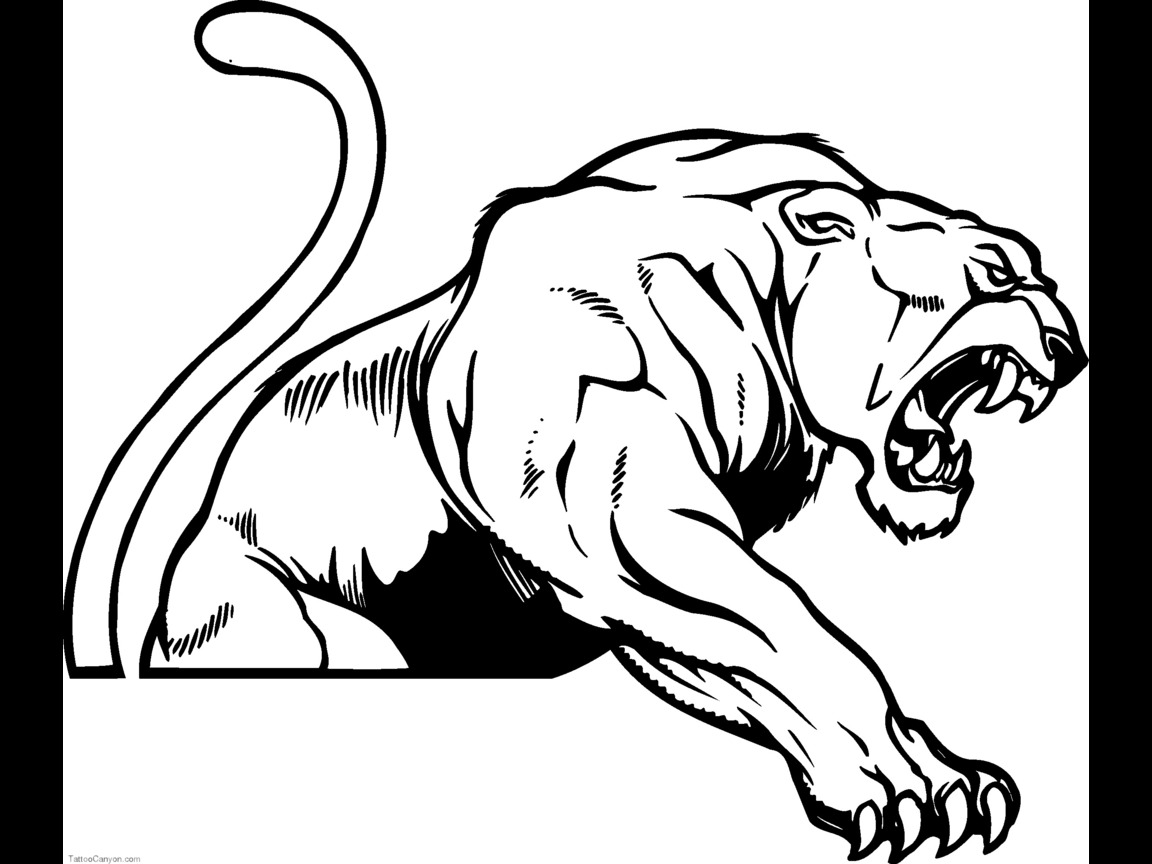 Panther Mascot Clip Art Use To Create A Logo Decal Picture #