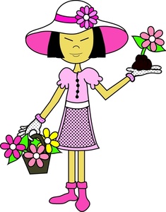 Gardening Clipart Image - Asian Lady Wearing Gardening Clothes and ...