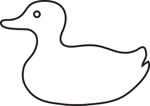 Duck Clipart Image - Bird outlines - a sitting duck