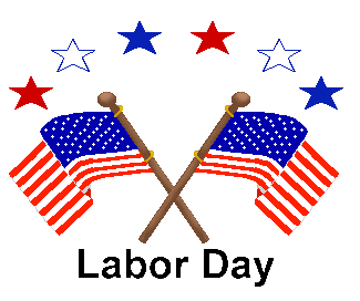 Labor Day Clip Art - USA Flags and Patriotic Stars - Labor Day Titles