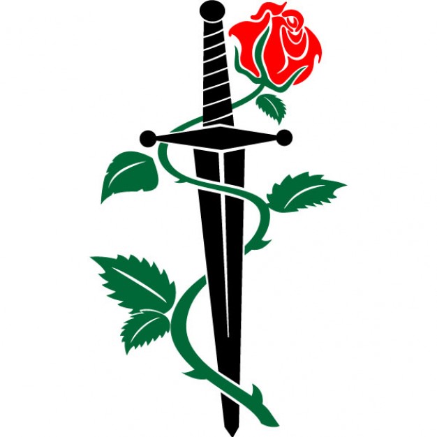 Dagger and Rose Vector Clipart | Download free Vector