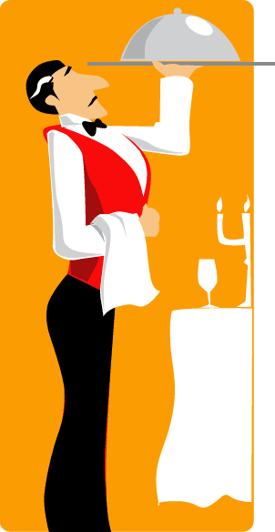 Hotel waiter clipart