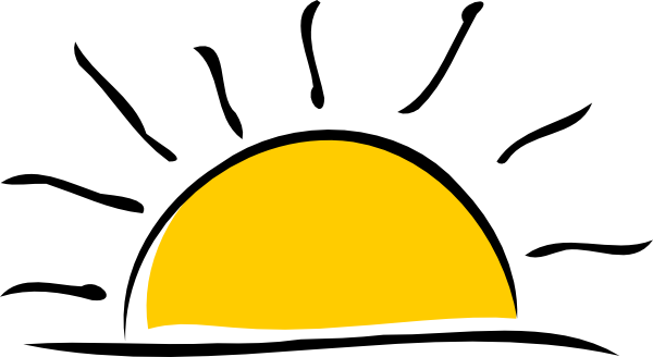 Sunrise Black And White Clipart