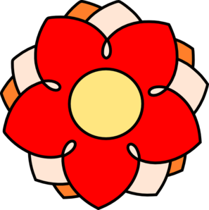 Red And Orange Cartoon Flower Clip Art - vector clip ...