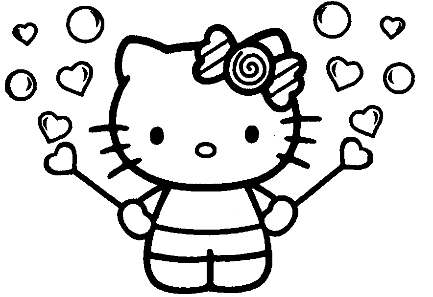 Large hello kitty coloring pages download and print for free