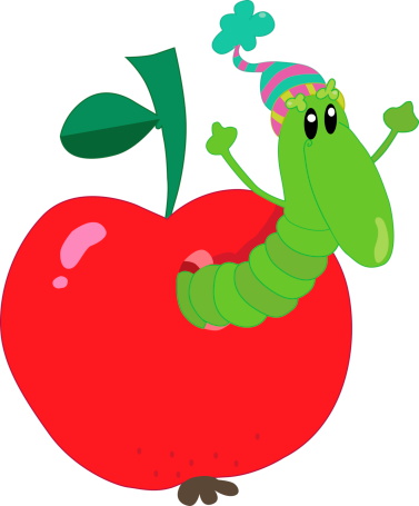 Clip Art Of Apple Worm Clip Art, Vector Images &amp; Illustrations ...