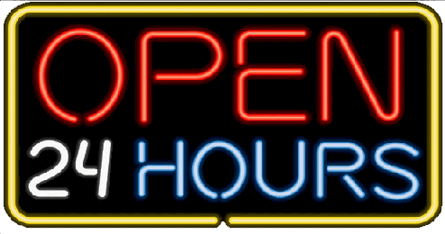 Neon Open 24 Hrs gif by BossHogg360 | Photobucket