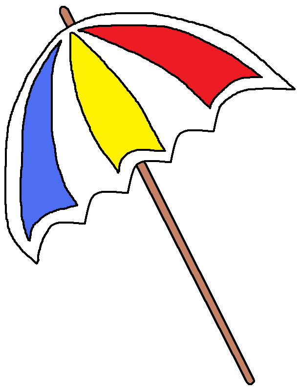 Beach umbrella clipart outline