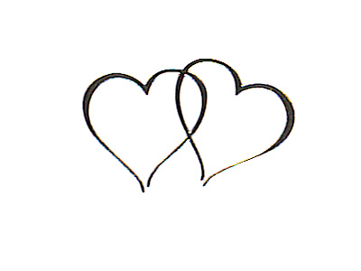 Double hearts wedding clipart