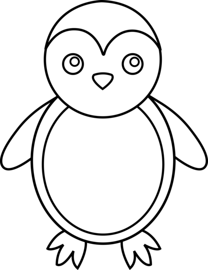 Penguin outline clipart