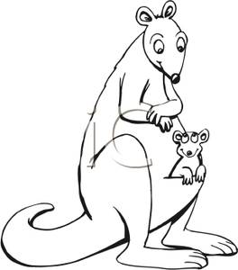 Kangaroo Black And White Clipart