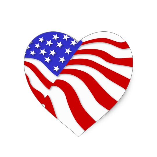 heart shaped american flag sticker | Zazzle