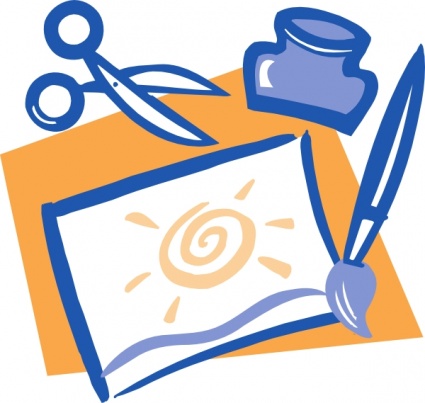Download Artwork Paintbrush Scissors And Glue clip art Vector Free