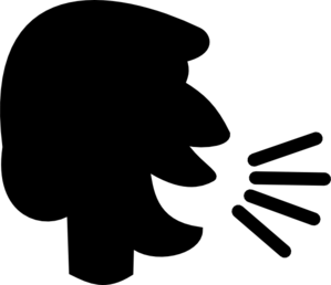 Speaker person clipart black and white