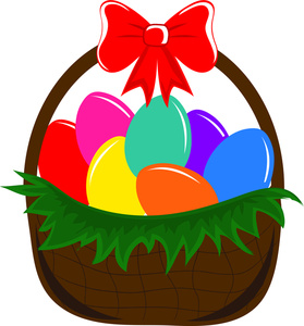 Easter egg basket clipart