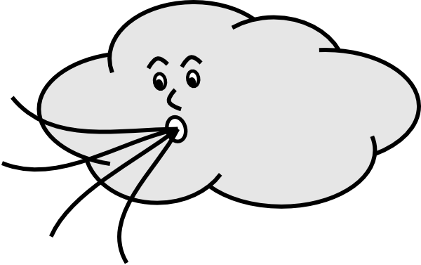 Wind Blowing Cloud clip art - vector clip art online, royalty free ...