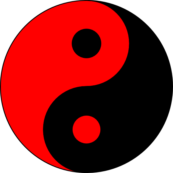 Red/black Ying Yang clip art - vector clip art online, royalty ...