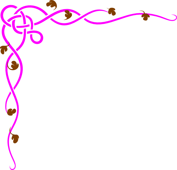 Pink Brown Flower Border Clip Art - vector clip art ...
