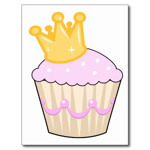 Cartoon Clip Art Cupcake Dessert Pink Frosting Post Card from Zazzle.