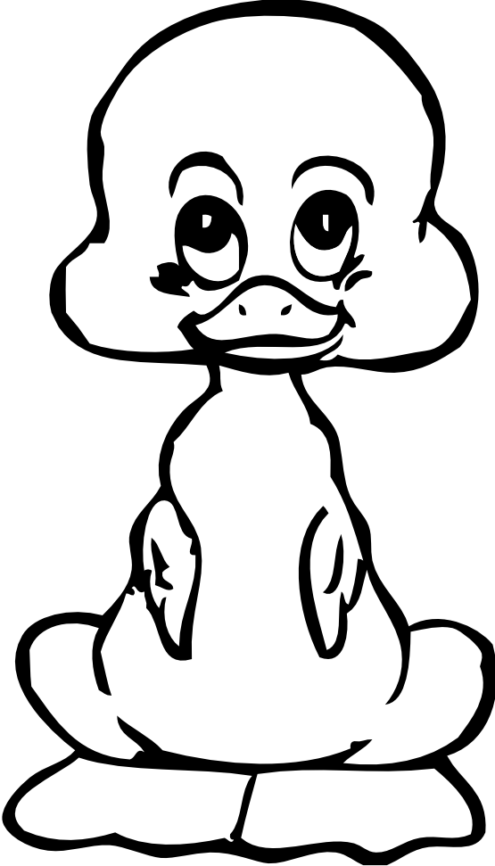 Baby Duck Black White Line Art Coloring Book Colouring Letters ...