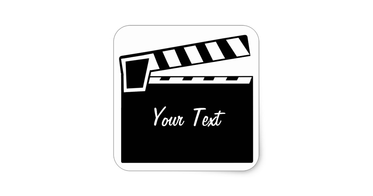 Movie Slate Clapperboard Board Square Sticker | Zazzle