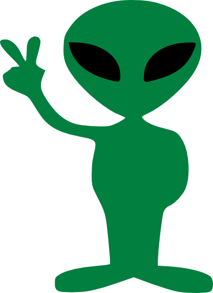 Black Alien Green Eyes Clipart