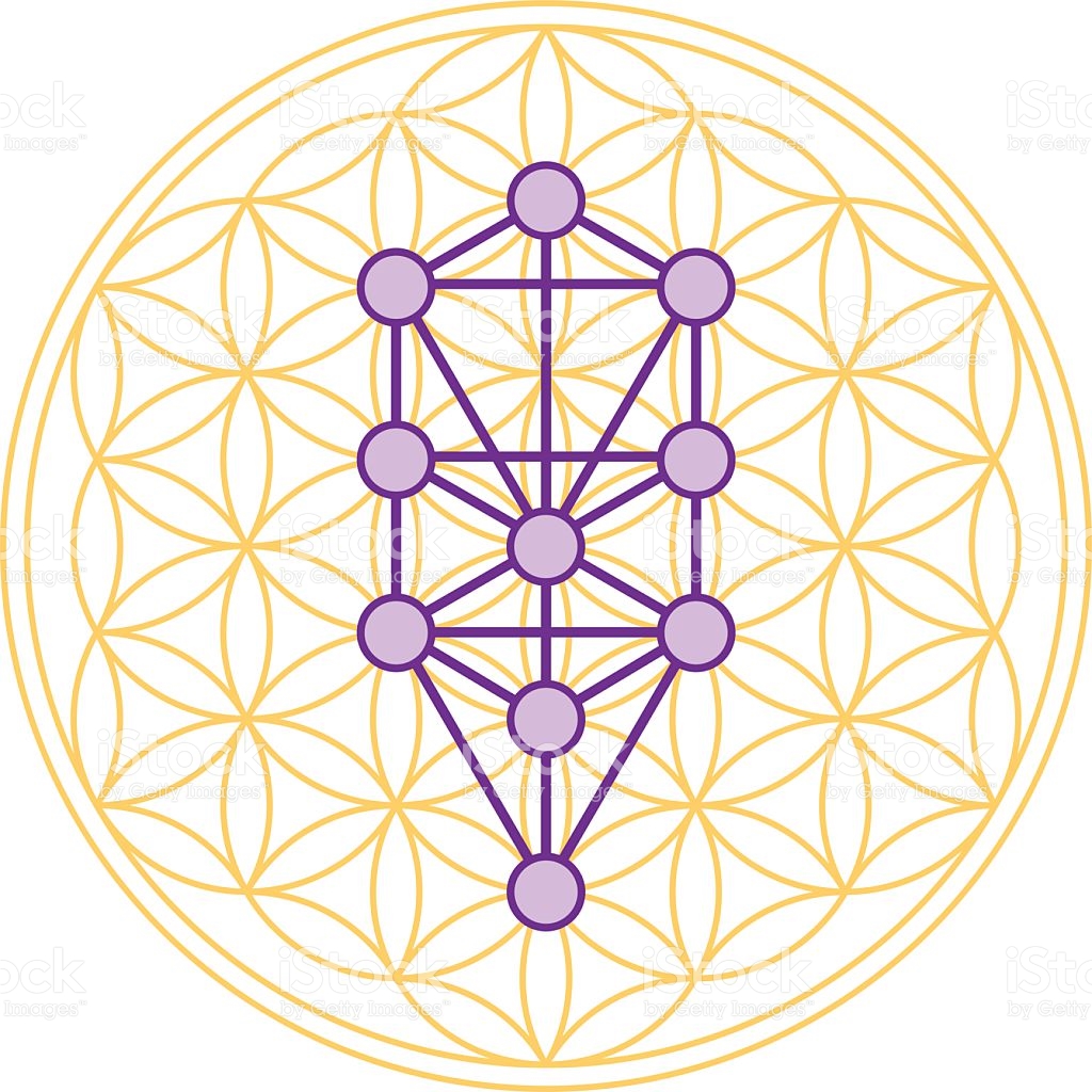 Tree Of Life Fits Perfect In The Flower Of Life stock vector art ...