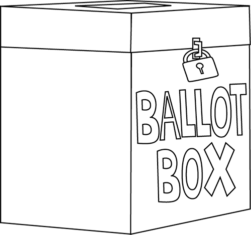 Ballot Box Clip Art Image Black And White Outline Of A Ballot Box ...