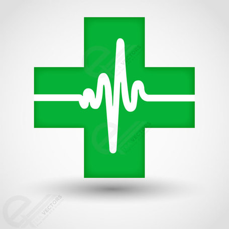 Green medical cross clipart