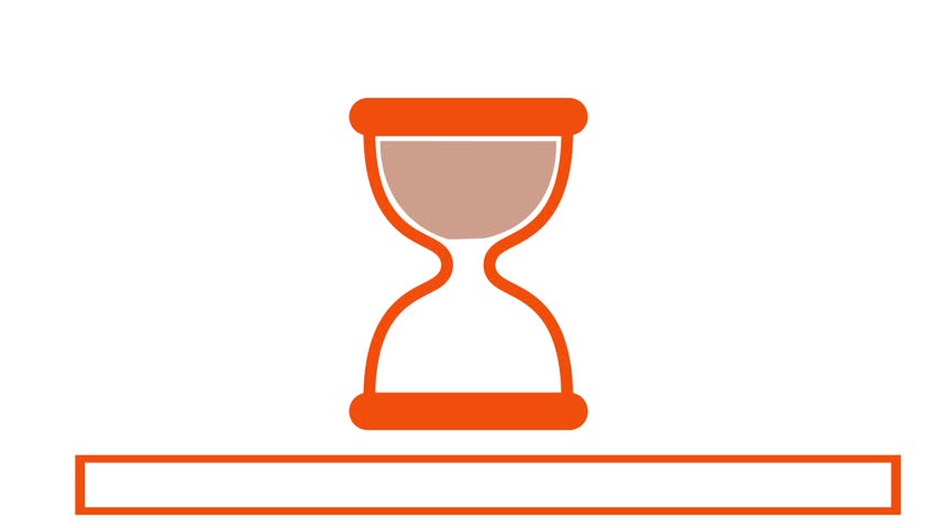 CG Hourglass Animation With Red And White Balls Inside On Plain ...