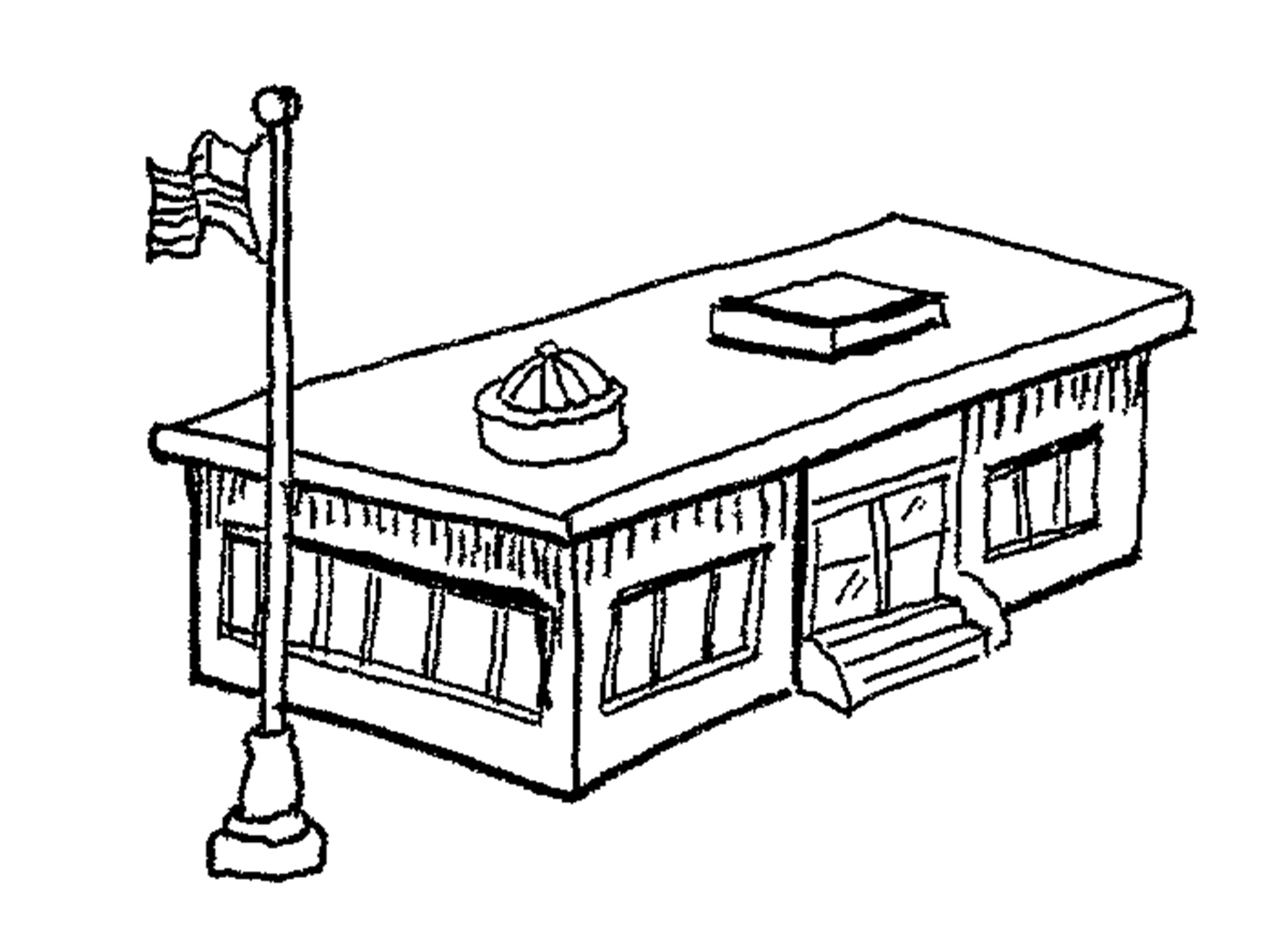 Clipart of line drawing school
