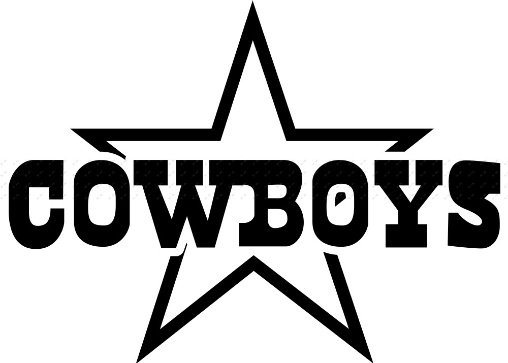 Dallas Cowboys Black And White - photogram