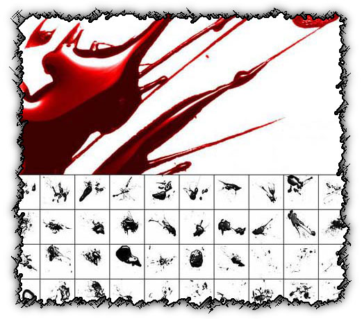 Photoshop glossy blood splatter brushes
