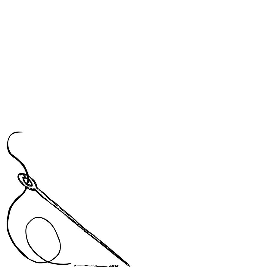 Sewing Needle And Thread Drawing by Karl Addison - Sewing Needle ...