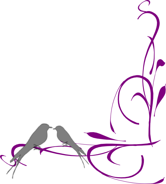 Floral Swirly Bird Bottom Corner clip art - vector clip art online ...