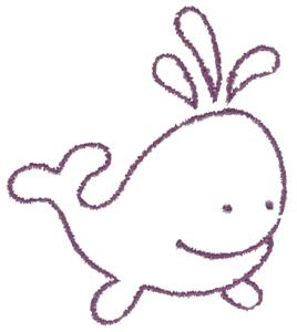 Embroidery.com: Whale outline small: Design Packs