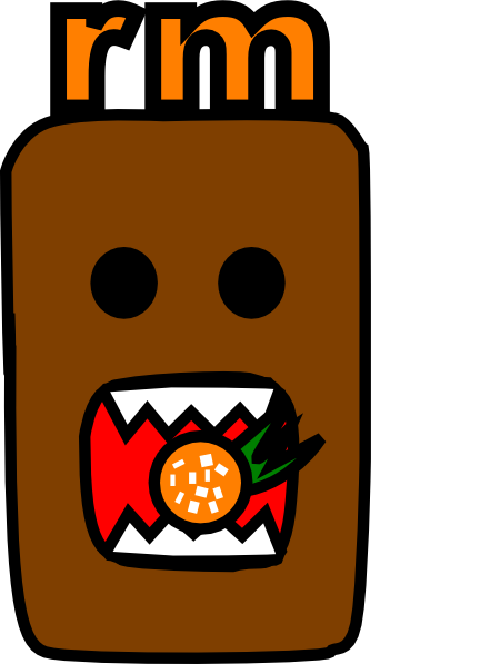Domo Kun Eating Orange Clip Art - vector clip art ...