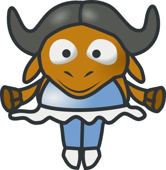 Tonyk Baby Gnu Ballerina clip art Free Vector
