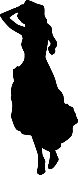 Silhouette Of A Woman In A Dress