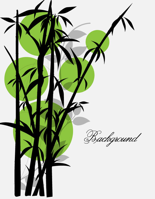 Black bamboo plant vector