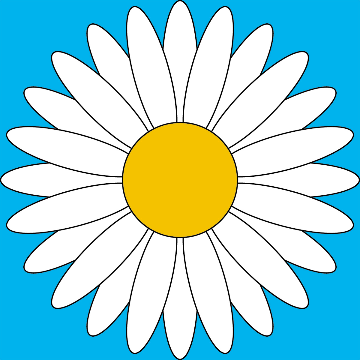 Clip Art: Flower: Daisy Color
