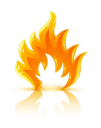 Fire Safety Cartoon Symbols Flame Free Extinguisher Hazard Flames Burn